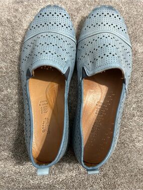 Spring Step Sky Blue Perforated Slip-On Flats